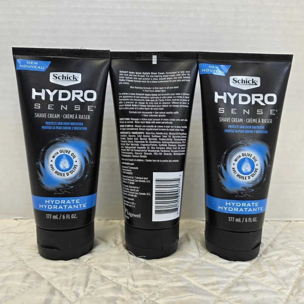 3 Schick Hydro Sense Hydrate Shave Cream 6oz ea